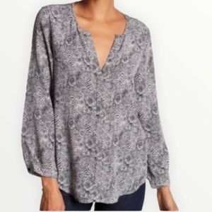 JOIE Silk Snake Print Button Down Blouse